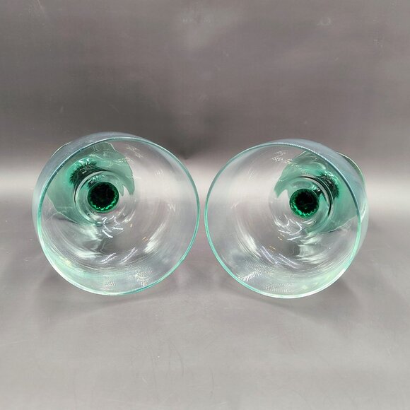 Libbey Cactus Stem Margarita Glasses 12 oz Green & Clear 6" Set Of 2 - Picture 5 of 5